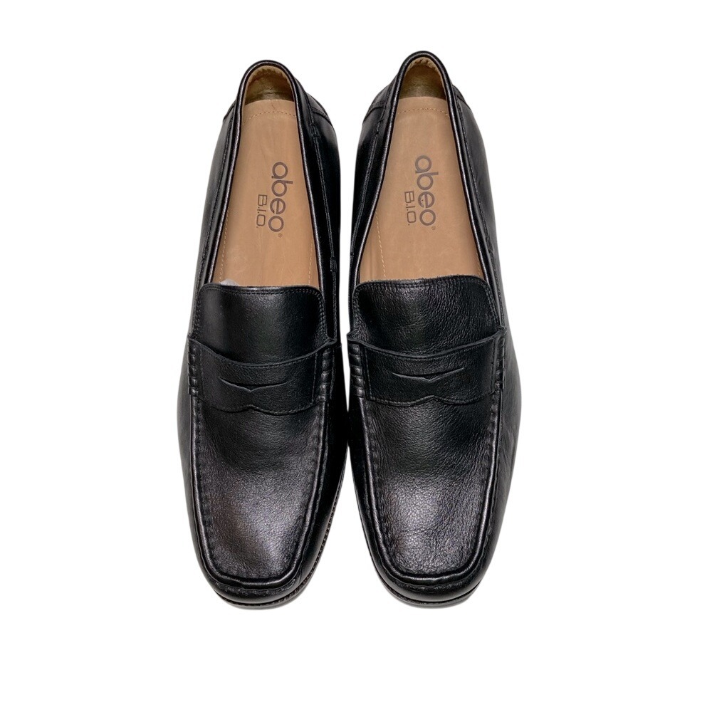 Abeo B.I.O. Mens 11.5 Black Leather Slip On Penny Loafers 5271 - Picture 2 of 5